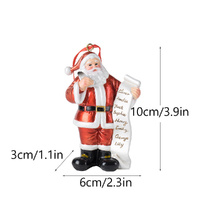 Santa Claus Christmas Ornament - Resin Figurine with Customizable Name List, 10cm Festive Decoration thumbnail