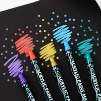 Dual-Tip Acrylic Marker Set - 26 Vibrant Colors for Art and Craft Projects thumbnail