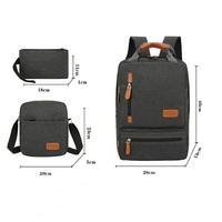 3-Piece  Gray Travel Backpack Set - Stylish Multi-Functional Backpack, Shoulder Bag & Pouch for Men & Women thumbnail
