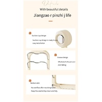 Wall-Mounted Pot Lid Organizer Rack - Kitchen Storage Holder with Adhesive Mount (31.5 x 20.8 x 3.5 cm) thumbnail