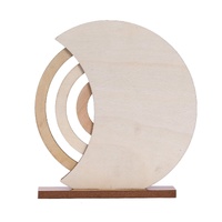 Rustic Perpetual Wooden Calendar | Decorative Home & Desk Accessory 20*18cm Moon shape thumbnail