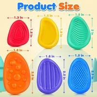 Sensory Worry Stones for Kids | 6-Piece Fidget Stress Relief Set for Ages 3+(2 set, 12PCS in total) thumbnail