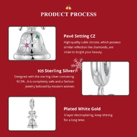 Sterling Silver Bell Charm - Festive Christmas Pendant with Colorful  Accents (weighs approximately 2.2g) thumbnail