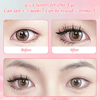 6 set Different sizes Natural Segment Cluster Eyelashes - Ultra-Thin Invisible Band, Perfect for Beginners, DIY Lash Extension thumbnail