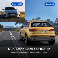 New 4K Car Dash Cam – Front and Rear Dual Recording, Wi-Fi Connectivity, GPS Tracking, 1080P + 4K Resolution thumbnail