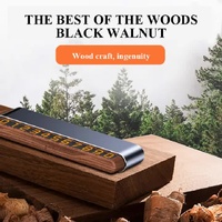 Gray Dual-Number Alloy and Wood Temporary Parking Card - Sliding Privacy Design, Includes 8 Number Sets thumbnail