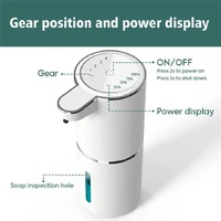 White Automatic Foaming Soap Dispenser with Rechargeable Battery, Touch Control, and 380ml Capacity - IPX5 Waterproof thumbnail