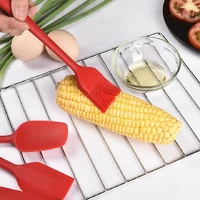6-Piece Silicone Kitchen Utensil Set - Heat Resistant Baking Tools with Spatulas, Spoon, and Brush (Pink)(2 set/ 12PCS) thumbnail