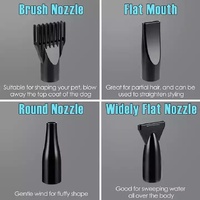 Pet Hair Dryer with Multiple Nozzles - Powerful and Quiet for Dogs and Cats (Black) thumbnail