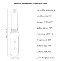 White Wireless USB Rechargeable 2-in-1 Curling Iron & Flat Iron - Portable Hair Straightener & Curler thumbnail