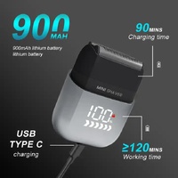PRITECH Smart Portable Mini Electric Shaver - Digital Display, Model RSM-2289, Light Blue thumbnail