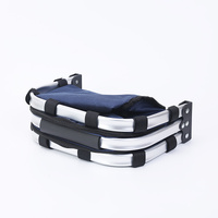 Dark Blue Portable Picnic Basket - Foldable Insulated Outdoor Shopping Basket, Meal Delivery & Takeout Carrier thumbnail