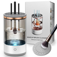 Black USB-Powered Automatic Makeup Brush Cleaner - Fast, Hygienic, and Easy-to-Use Brush Cleaning Machine thumbnail