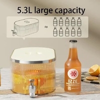 Elegant White Refrigerator Cold Water Dispenser - 5.3L Fruit Tea Jug with Tap for Home Beverages thumbnail