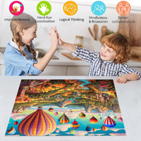 1000 Piece Hot Air Balloon Adventure Jigsaw Puzzle for Adults - Difficult Paper Puzzle for Adults with Beautiful Scenery, Stress Relief and Cognitive  thumbnail