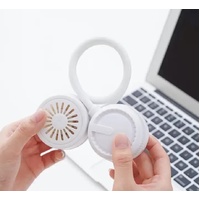 White Portable Neck Hanging USB Fan - Foldable Lazy Fan with Strong Airflow, USB Rechargeable, Outdoor & Desktop Use thumbnail