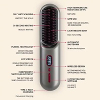 Black Negative Ion Hair Straightener Brush - Ionic Hair Straightening Comb for Frizz-Free, Smooth Hair thumbnail