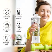 Green 600ml Large Capacity Juicer Cup - Rechargeable Portable Multifunctional Ice Crushing & Fruit Blender thumbnail