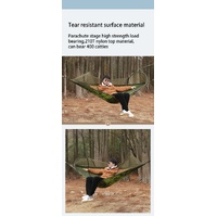 Red Outdoor Camping Hammock with Mosquito Net, Anti-Tip Nylon Fabric, Single/Double Person Quick-Setup Hammock thumbnail