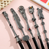 5-Piece Gothic Skeleton Jack Makeup Brush Set - Halloween Horror-Themed Metal Eyeshadow Brushes for Creative Festive Gifts thumbnail