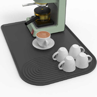 Grey Silicone Coffee Machine Mat - Waterproof, Anti-Slip, and Durable Countertop Protector thumbnail