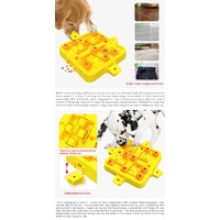 Blue-green Interactive Slow Feeder Puzzle Toy for Dogs - Durable Pet Food Dispenser Bowl thumbnail