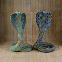 Grey Decorative Resin Cobra Statue - Unique Animal Figurine for Home Decor & Creative Gifts thumbnail