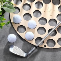 42-Hole Wooden Golf Ball Stand | Laser-Cut Organizer for Golf Lovers | Durable & High-Quality Storage Rack thumbnail