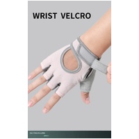 L Pink Silicone Padded Workout Gloves - Non-Slip Weightlifting Gloves for Enhanced Grip and Palm Protection thumbnail