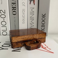 Brown Vintage Wooden Display Box – Glass Lid Organizer for Rocks, Jewelry, and Collectibles thumbnail