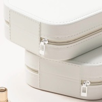 White LED Jewelry Box with Mirror - Smart Light Adjustment and Dual Power Charging for Travel and Home thumbnail