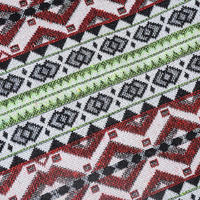 Diamond Pattern Bohemian Style Canvas Backpack - Vintage Tribal Pattern Travel Bag with Leather Straps thumbnail