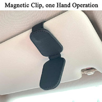 2pcs Beige Car Sun Visor Glasses Holder - Universal Sunglasses Clip for Secure Storage thumbnail