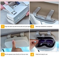 Beige Car Sun Visor Glasses Case - Protective Storage Box for Sunglasses thumbnail