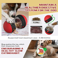 Red Interactive Dog Slow Feeder Toy - Food Dispenser Ball for Healthy Digestion thumbnail