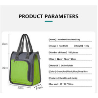 Blue Portable Insulated Lunch Bag for Office, Picnic, and Grocery Use thumbnail