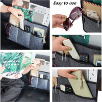 Dark Grey Felt Couch Armrest Organizer - Multifunctional Storage Pouch thumbnail