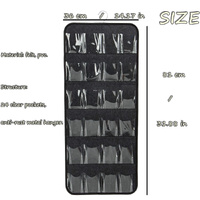 Pink Hanging Felt Shoe Organizer with 24 Clear Pockets - Anti-Rust Metal Hanger Included, Perfect for Shoes, Toys, and Accessories thumbnail