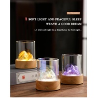 Purple LED Glass Night Light with Mountain Design, USB Rechargeable thumbnail