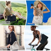 Black Stylish Canvas Briefcase Tote Bag with Large Capacity for Women thumbnail