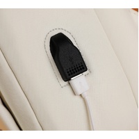 Beige Minimalist USB Charging Laptop Backpack - Elegant and Spacious Travel Bag thumbnail