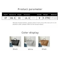 Black Trendy Waterproof Tote Bag - Lightweight and Durable Carryall thumbnail