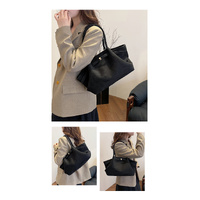 Black Elegant Suede Tote Bag - Soft and Stylish Handbag for Everyday Use thumbnail