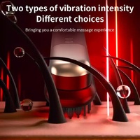 Red Mini Rechargeable Ionic Hair Straightening Comb | Portable Wireless Vibration Massage Brush for Frizz-Free, Smooth Hair thumbnail