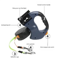 Red Dual Retractable Dog Leash | 2-in-1 Automatic Pet Leash for Walking Two Dogs Simultaneously thumbnail