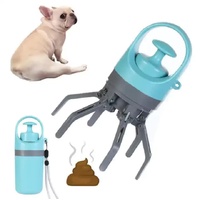 Blue Portable Dog Poop Scooper – Outdoor Pet Waste Picker, Six-Claw Dog Waste Tool for Easy Clean-Up, Travel-Friendly thumbnail