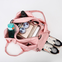 Grey Oxford Fabric Women's Shoulder Bag, Large Capacity Yoga & Gym Bag with Separate Shoe Compartment - Stylish & Functional Sport Bag thumbnail