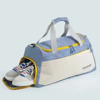 White Large Capacity Gym Bag with Wet and Dry Separation – Multifunctional Travel, Sports, and Swimming Bag for Men and Women thumbnail