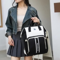 Black New Large Capacity Mommy Bag – Portable and Lightweight Multi-Function Diaper Backpack, Stylish Baby and Mom Storage Bag thumbnail