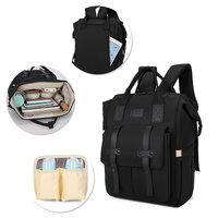 Pink Fashionable Multi-Function Mommy Bag - Large Capacity Diaper Tote and Backpack for Moms, Ideal for Travel and Everyday Use thumbnail